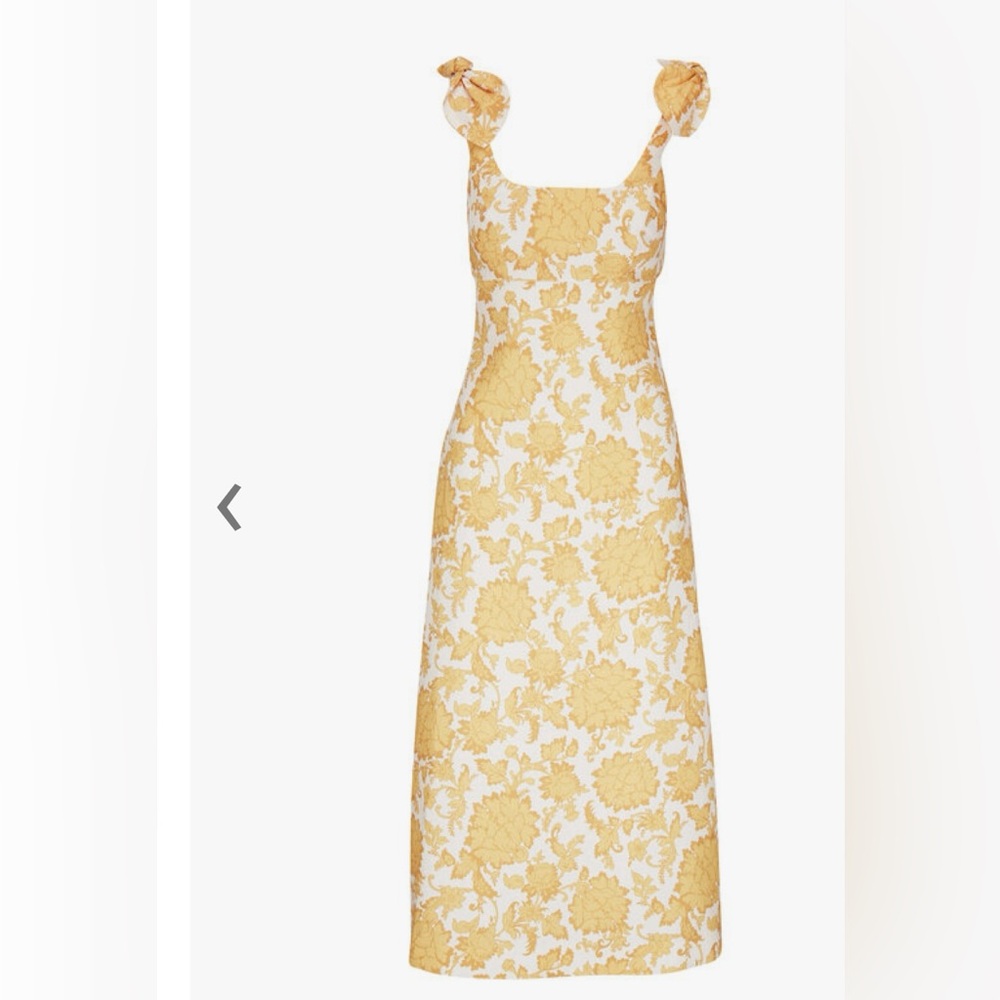 Zimmermann hightide yellow flora tie shoulder midi dress